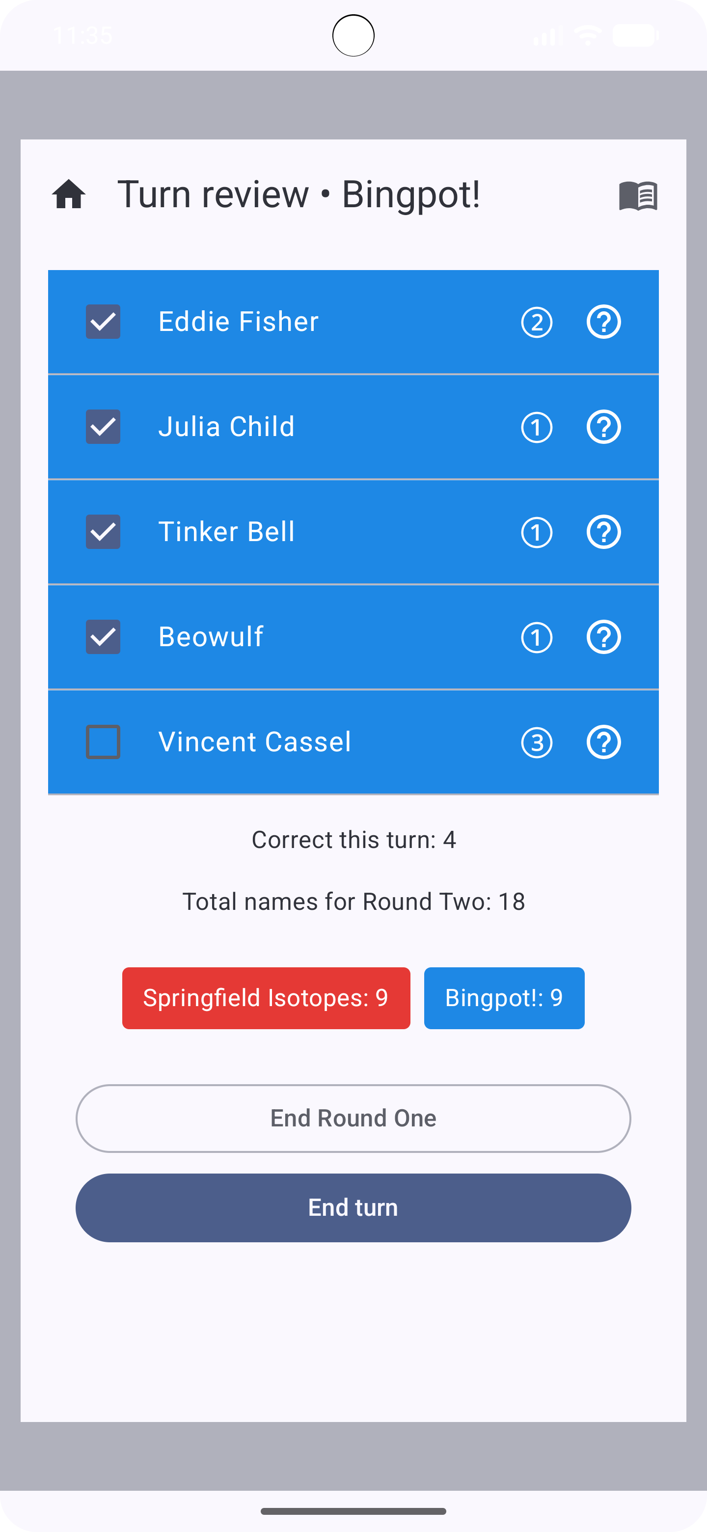 Turn review